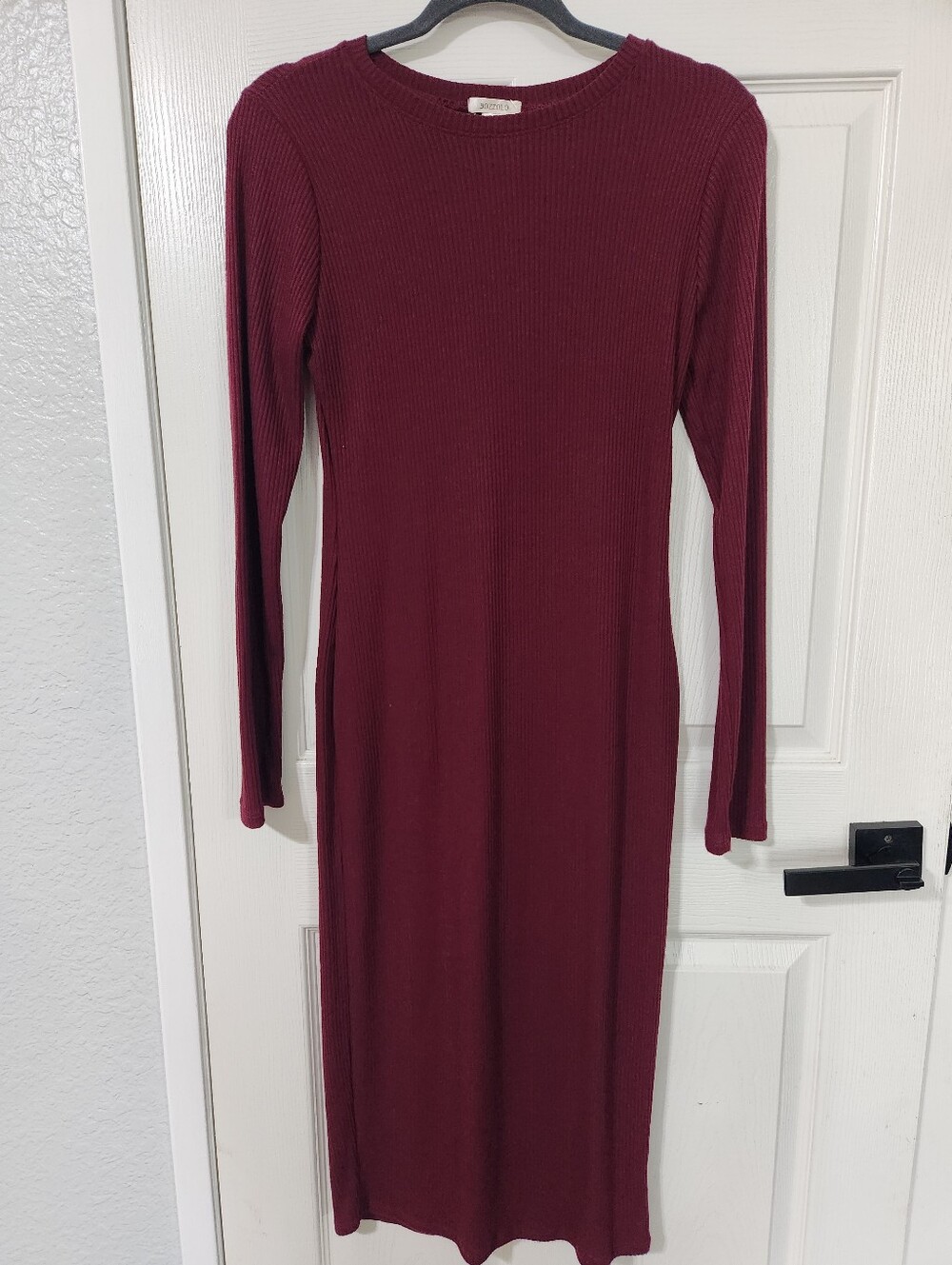 Bozzolo Long Sleeve Ribbed Midi Dress